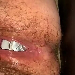 LOOSE HAIRY PINK CUNT USED AS BEER KOOZIE!!